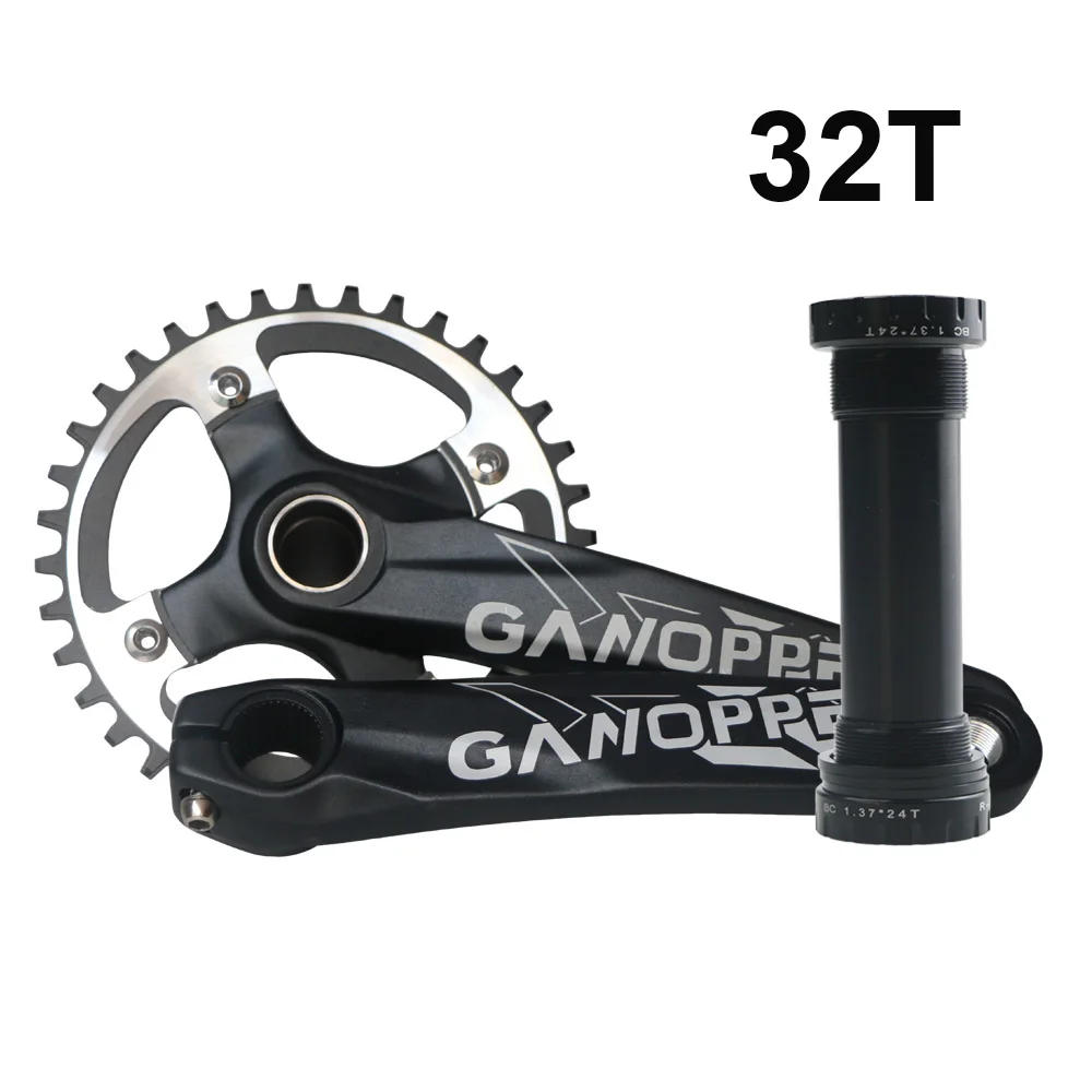 32T black crankset 104BCD алюминиевый сплав дорожный велосипед Floding велосипед Кривошип горного велосипеда набор 175 Кривошип 120 мм BB цепь колеса 9S 10S 11S Fatbike шатуны - Цвет: 32T black crankset