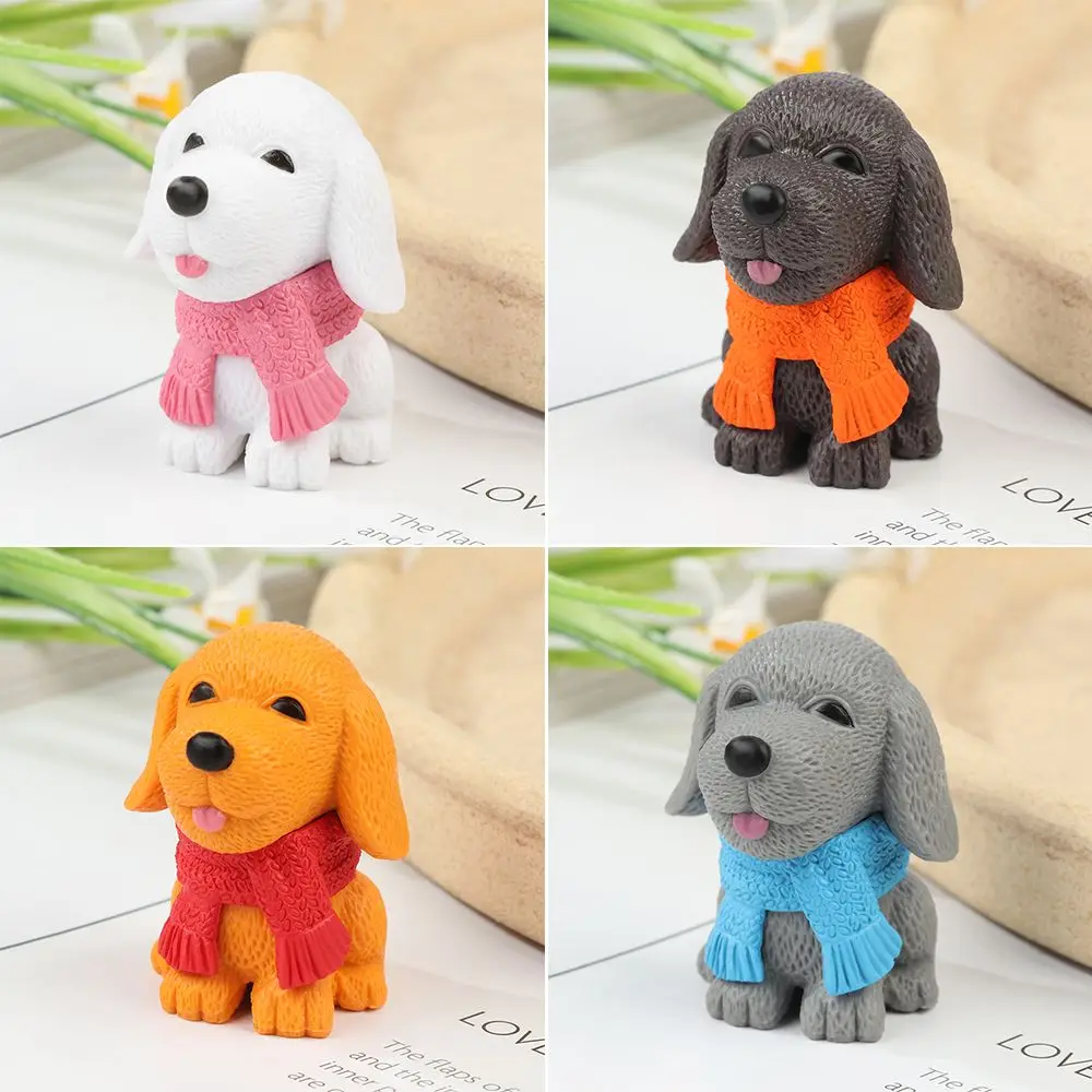 

Figure PVC Decorate Ornaments Dog Model Micro Landscape Scarf Dog Dog Figurine