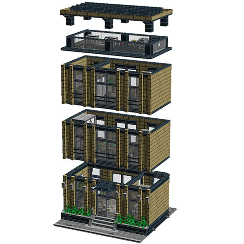

Moc Modular Building Flower House Skyscrapers Building Blocks Corporate Headquarters Street View Model Toys for Children Gifts