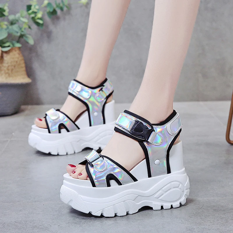 

Thick-soled sandals with muffin soles 2021 casual fashion super high-heeled sneakers for students to increase summer beach shoes