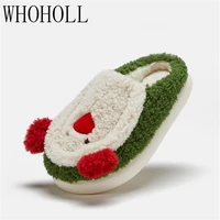 thick bottom lovely christmas home slipper 2021 autumn and winter man women couples indoor warm and antiskid cotton slippers