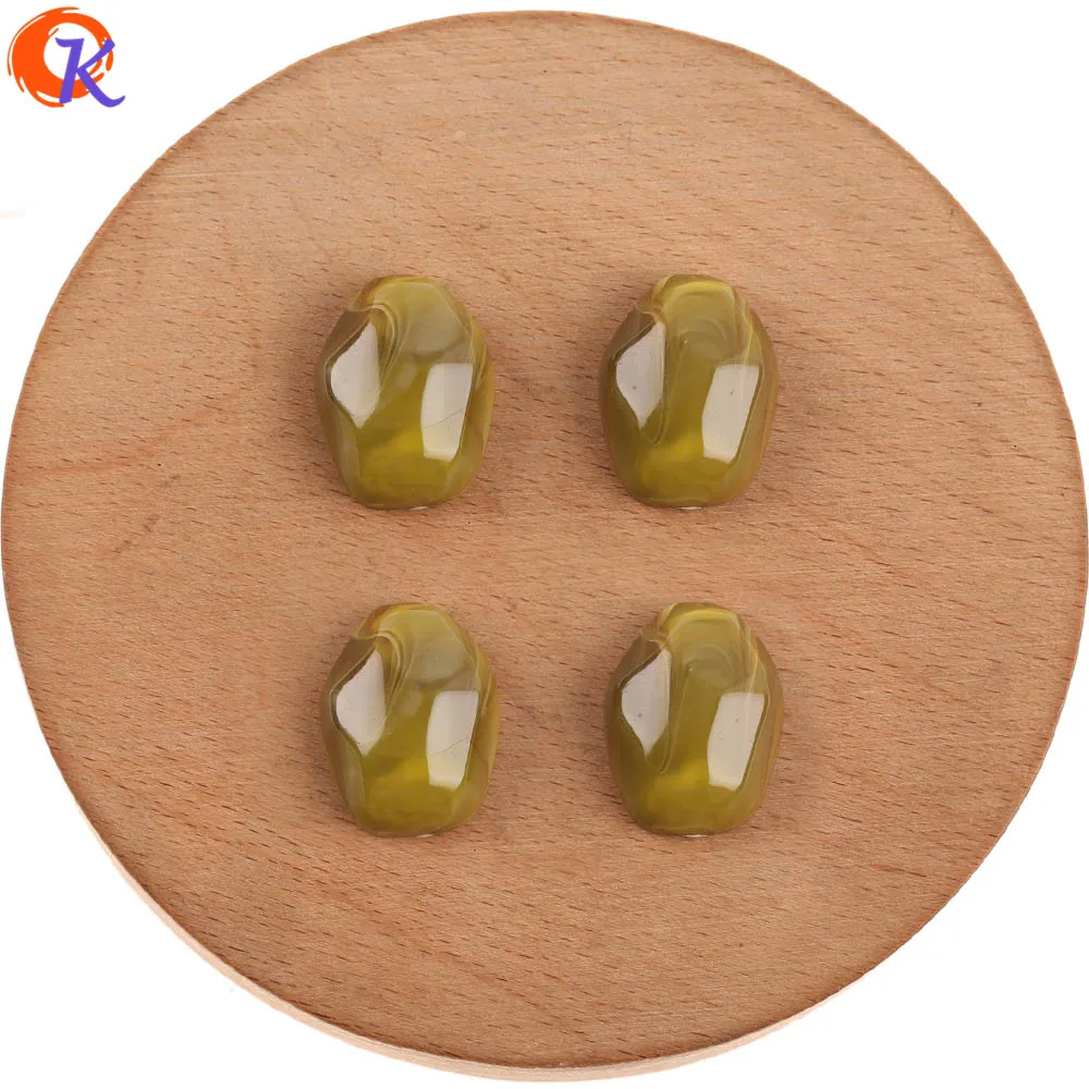 Yellow Green Сердечный Дизайн 17x22 мм 100 шт аксессуары для ювелирных изделий/акриловые бусины/Мраморный эффект/ручная работа/фурнитура для сережек/Изготовление ювелирных изделий своими руками - Цвет: Yellow Green