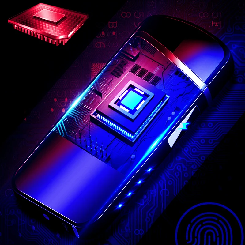 Двухдуговые Плазменные USB ветрозащитные, импульсные индукционные прикуриватели, металлические электронные смарт-дисплеи