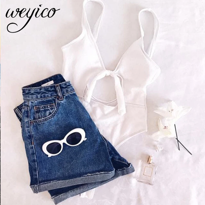 купальник 2020 Цельный слитный для женщин сексуальный с высоким вырезом открытая