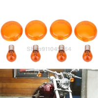4pcs motorcycle turn indicator signal light lens cover for harley sportster 883 1200 touring road king dyna softail