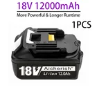 Аккумулятор Makita 18 в, 12 Ач, со светодиодный ным зарядным устройством, для литий-ионных аккумуляторов BL1840, BL1850, BL1830, BL1860B, LXT400, 100% оригинал