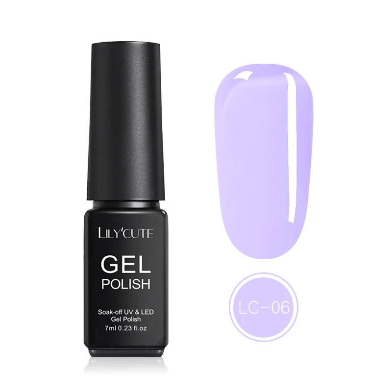 Ice Cream Gel 06 LILYCUTE 7 мл блики блеск замочить от УФ-гель Полупостоянный Гибридный длительный дизайн ногтей Гель-лак для УФ-лампы розовые цвета серии - Color: Ice Cream Gel 06