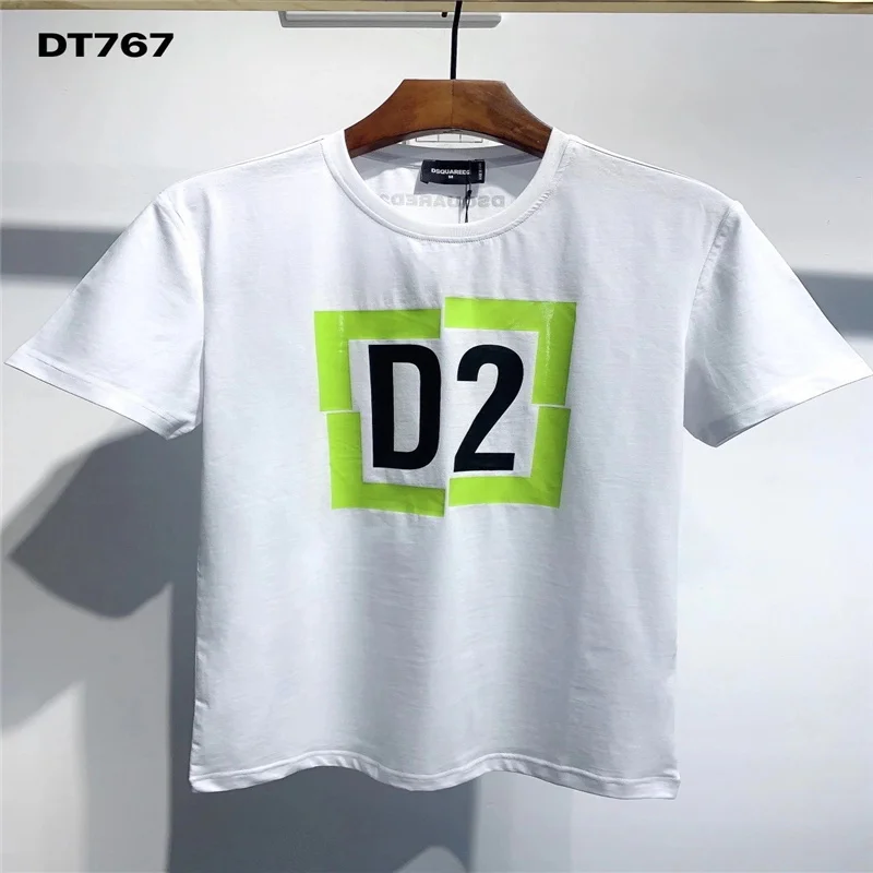 

European And American Style Men's DSQUARED2 Ltalian Casual Letters Round Neck Short-Sleeved Hip-Hop Cotton Brand T-Shirt D2 4226