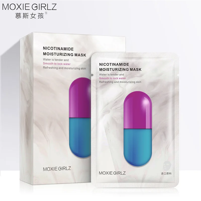 Nicotinamide лист маска синяя капсула для лица Уход за кожей Корейская корейский уход