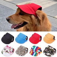 2021pet hat with ear holes adjustable baseball cap for large medium small dogs summer dog cap sun hat outdoor hikingpet products