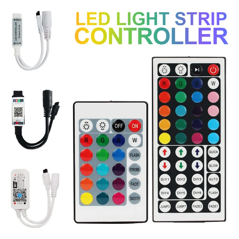 Светодиодный светильник SMD 2835 5050 24 клавиши 44 ИК Bluetooth Wi-Fi RGB пульт дистанционного