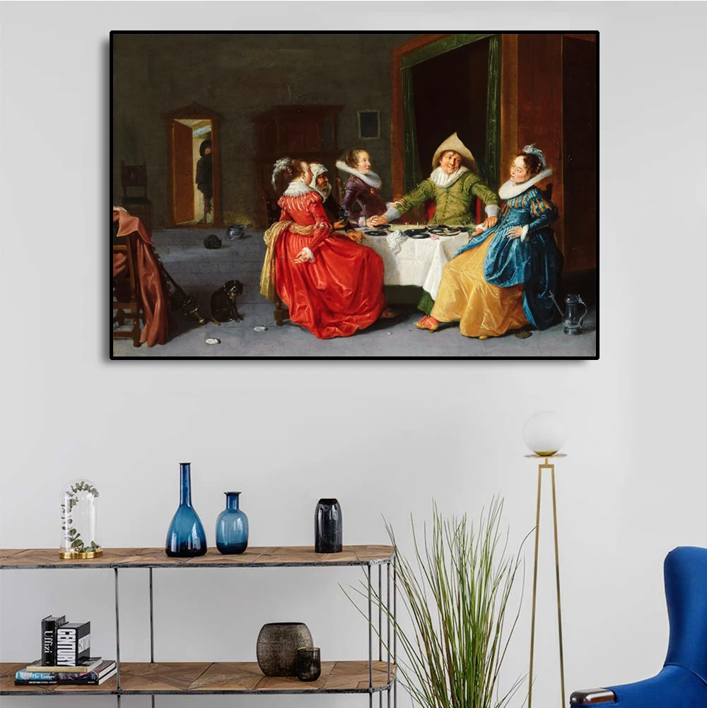 Холст искусство Масляная живопись холст Хендрик горшок 》 веселая компания в