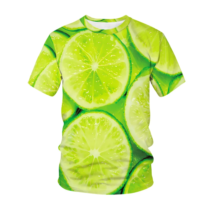 

2021 New Men's Women's Summer Short-Sleeved T-Shirts, Fruity Styles, Patterns, Fashion Trends, Simple And Loose Large Size t