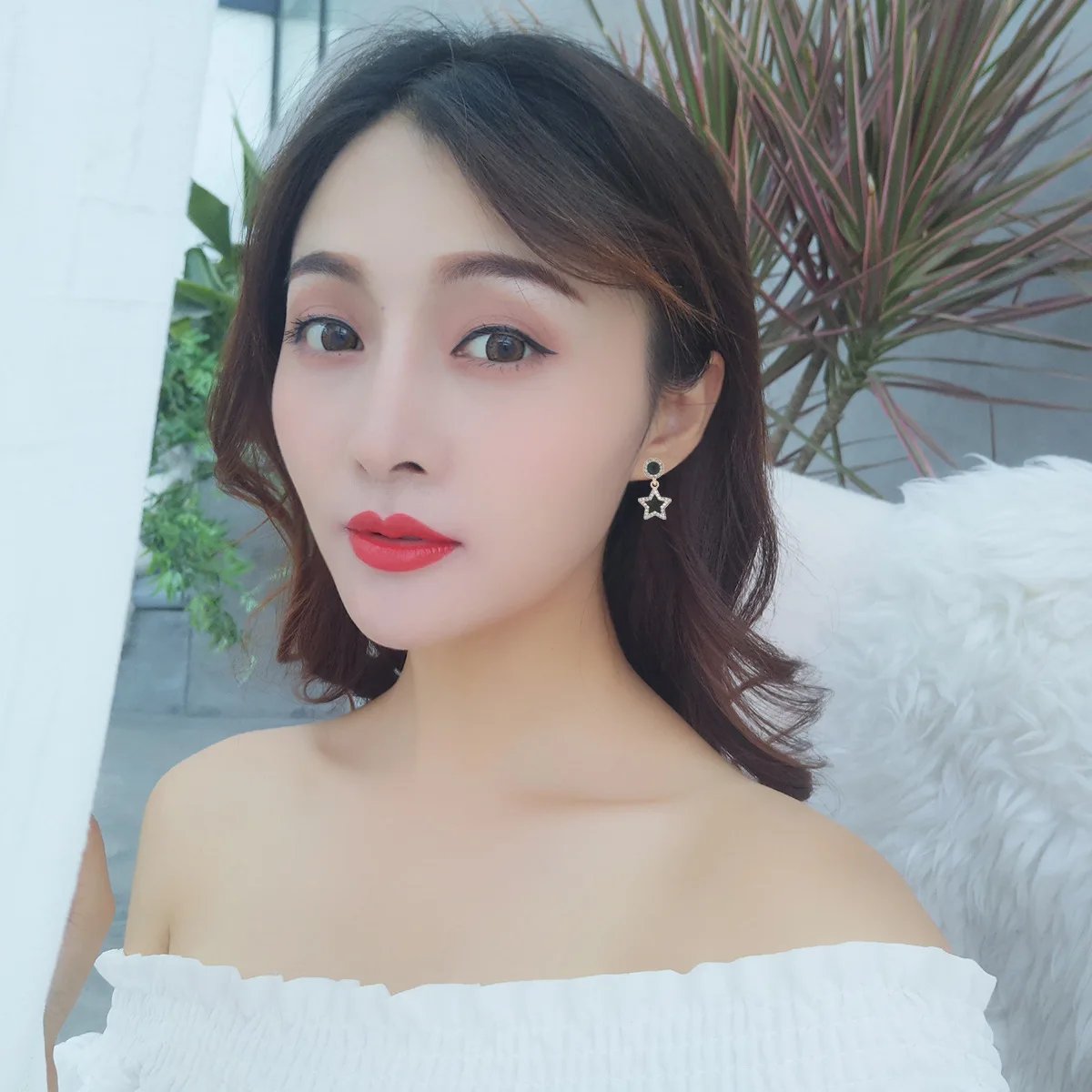 2019 Модные индивидуальные новые серьги темпераментные простые черные кристаллы