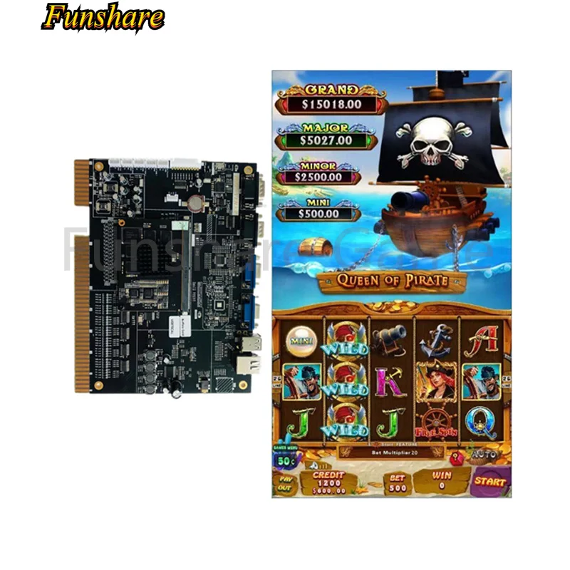 

Игровые автоматы Queen of Pirate с вертикальными звеньями для казино, наборы программных плат