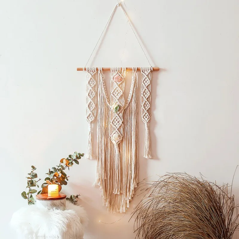 

Hand Knotted Tapestry Wall Hanging Home Decoration Accessories Art Tassel Apartment Dorm Room Decoration #5