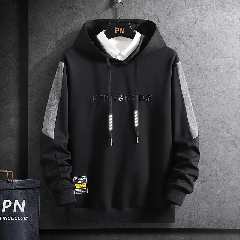 

Men's Hoodies Sweater Cotton Winter and Autumn New Trend, Youth Port Style Fat Large Size Casual Loose Hooded Top 2021 New