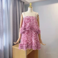 sexy strap pleated floral dresses for woman 2021 new summer fashion girls ladies cake dress female holiday outfits