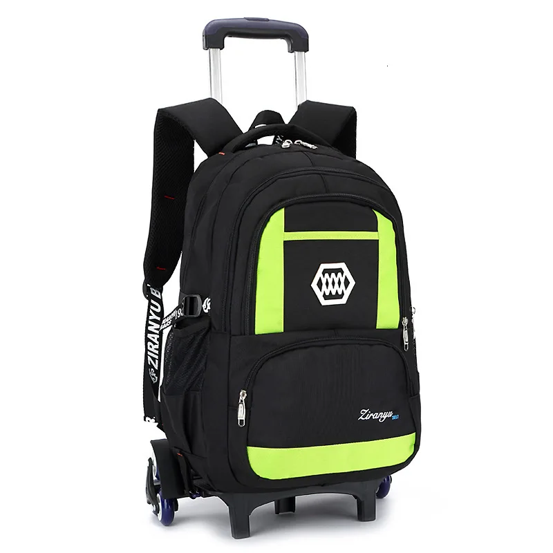 Children's Children School Bags Six Wheels Removable Trolley school Backpack Primary Schoolbags Boys Girls kids Wheeled Backpack