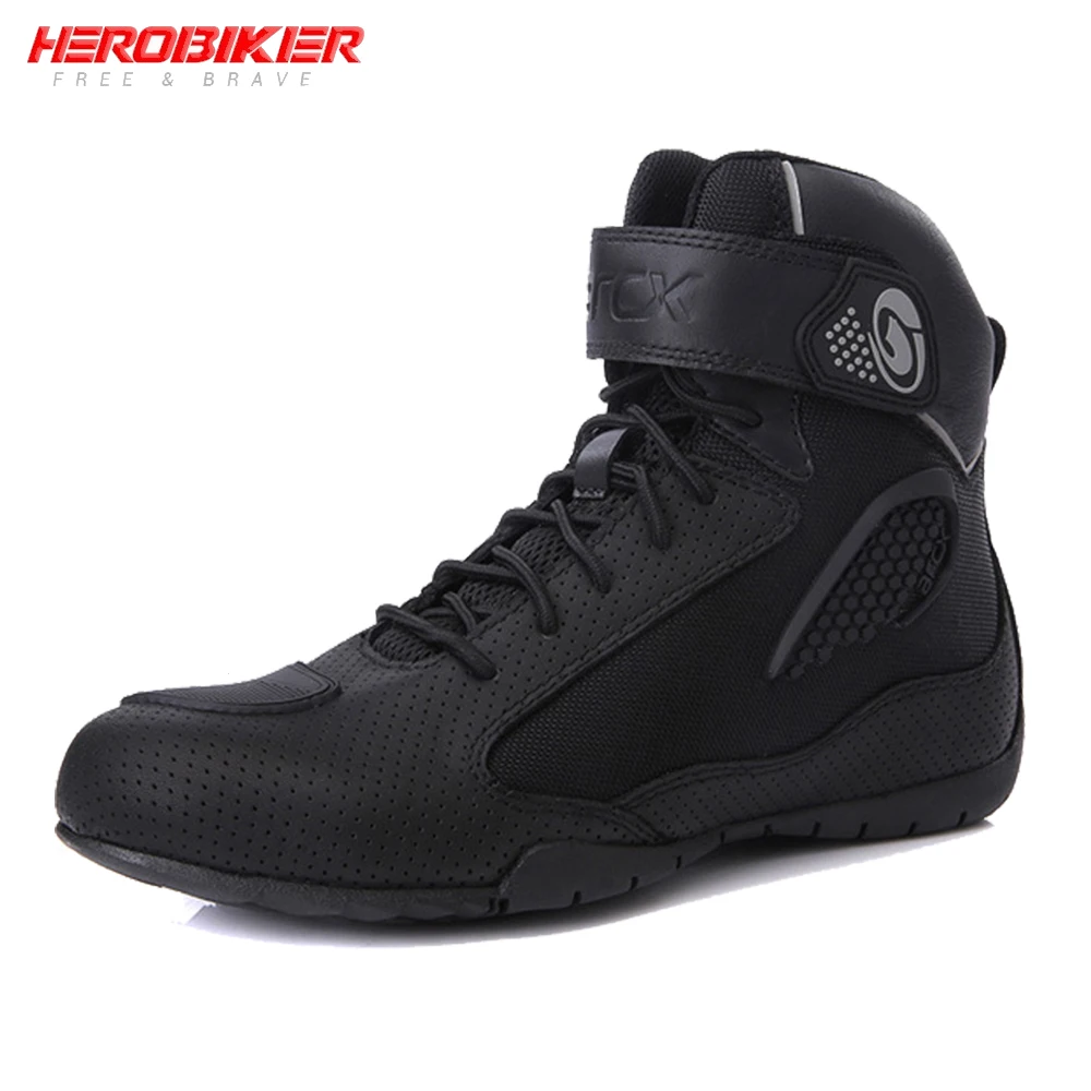 

Motorcycle Boots Summer Mesh Men Unisex Moto Shoes Motocross Off-Road Racing Boots Moto Boots Motorbike Black White