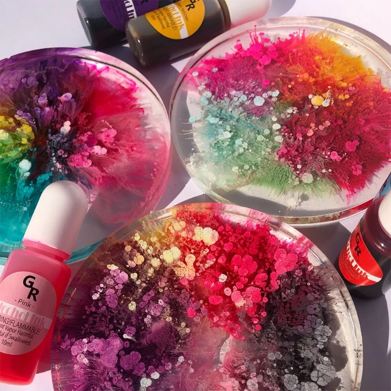 

25Colors DIY Craft Epoxy Resin Diffusion Pigment Alcohol Ink Liquid Colorant Dye B36D