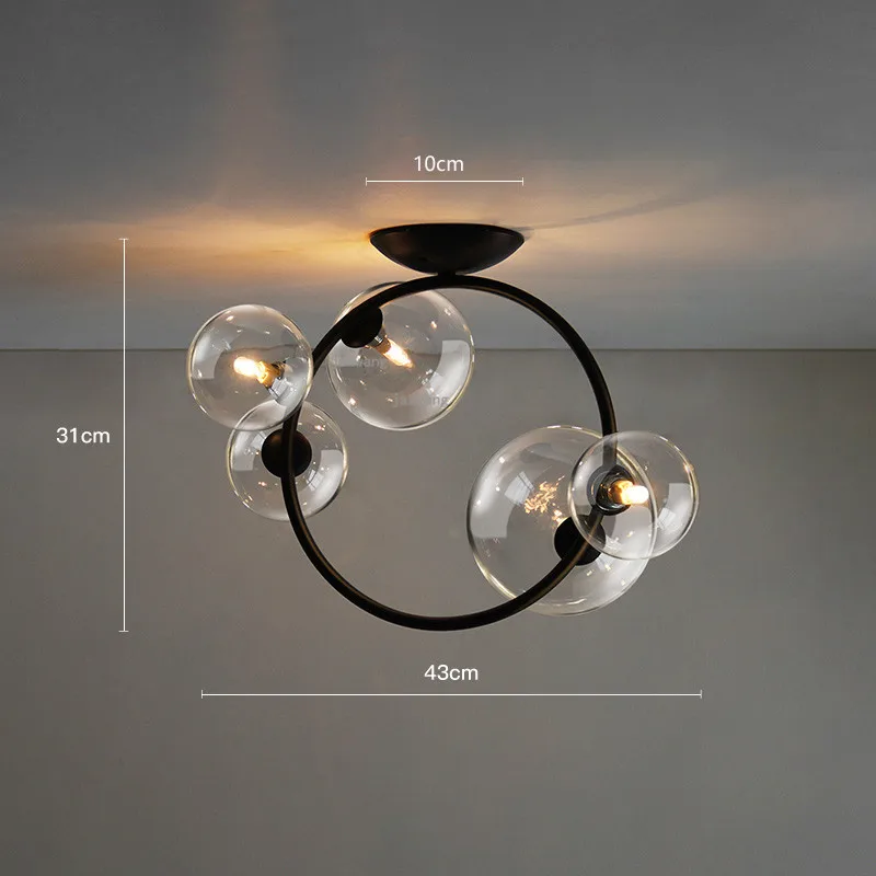 

Modern Light Luxury LED Glass Ceiling Lamp Nordic Decor Ceiling Lights Creative Living Room Ceiling Lamps Kitchen Fixtures