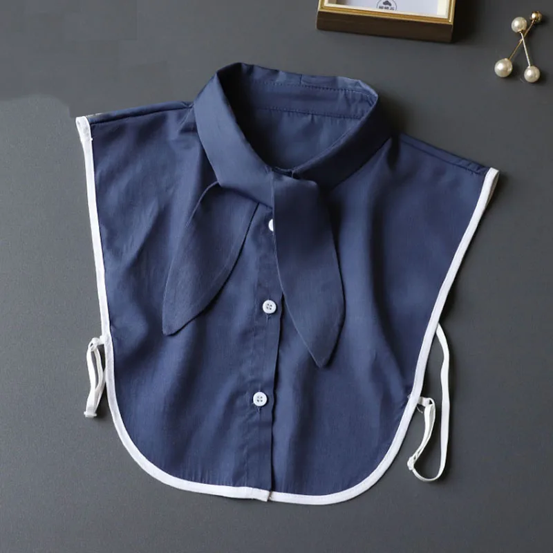 Леопардовый съемный воротник рубашки для женщин клетчатый ложный женская блузка