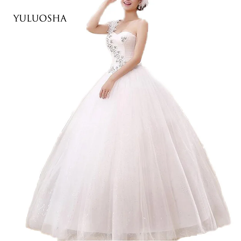 YULUOSHA Новое кружевное свадебное платье 2020 без рукавов с аппликацией бретелек