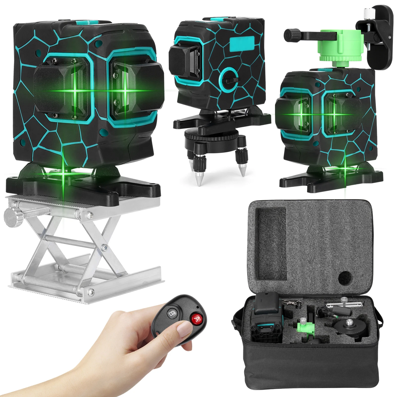 

Multifunctional 3D 12 Lines Laser Level Tool Vertical Horizontal Lines with 3° Self-leveling Function