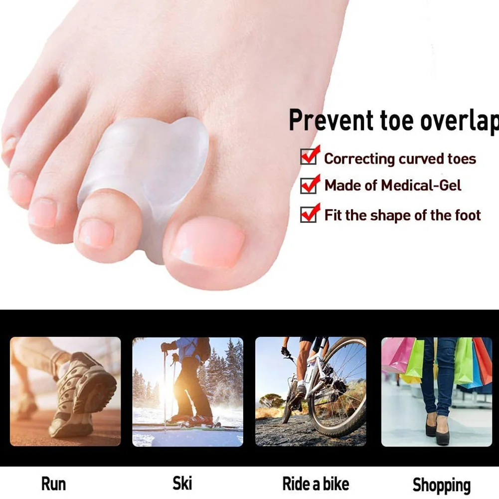 

2pcs Silicone Toes Separator Bunion Bone Ectropion Adjuster Toes Outer Appliance Foot Care Tools Hallux Valgus Corrector