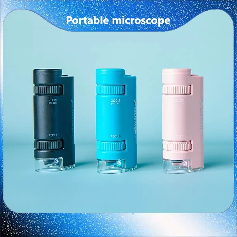 

YouPin CELESTRON портативный высокомощный микроскоп 60X-120X бесступенчатый зум портативный многоуровневый источник светильник фокусируется на мини...