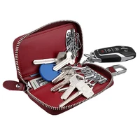 trassory multifunctional fashion genuine leather car key purse holder organizer pocket with 12 key ring for men women