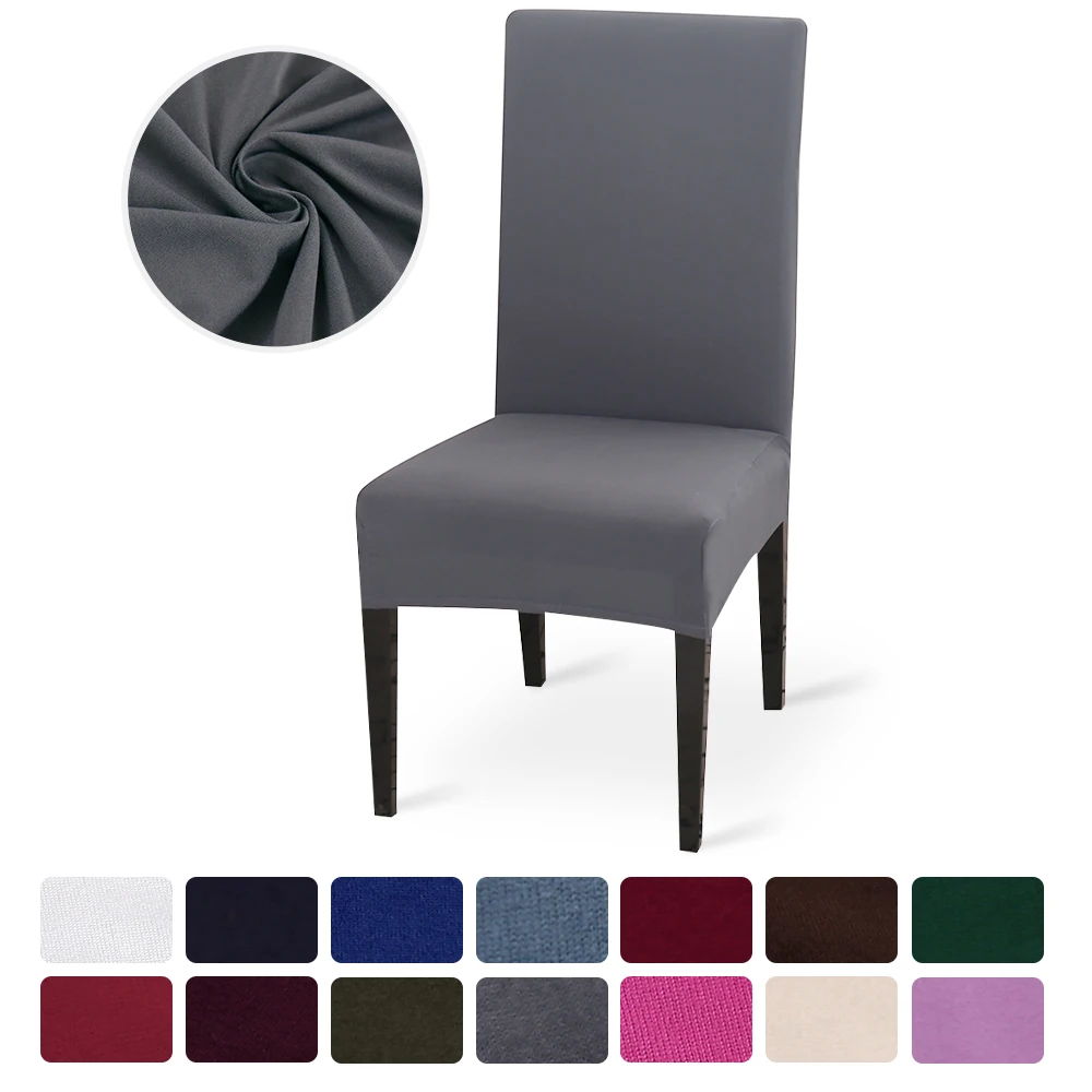 1/2/4/6 шт. сплошной Цвет чехлы для стульев стрейч Обеденная сиденье Чехол чехол из