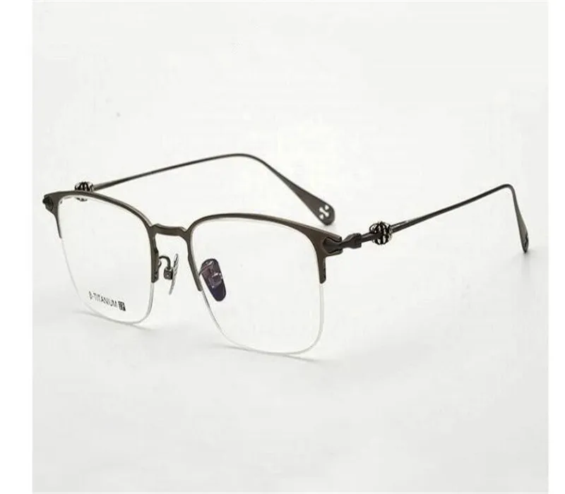

Retro Business Men Design Half Rim B-titanium Optical Eyewear Frame Brand Goggle Anti-reflective Goggle Men Reading Glasses