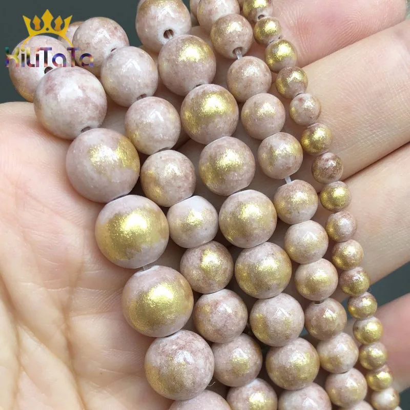 Бусины из нефрита натуральные россыпью бусины телесного и розового цвета для