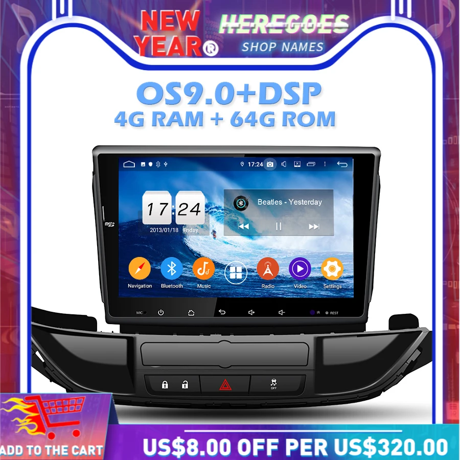 DSP Android 10 0 + B 6B 8-ядерный автомобильный аудио DVD GPS радио RAM Bluetooth 5 WIFI ROM для Opel Astra J 2015