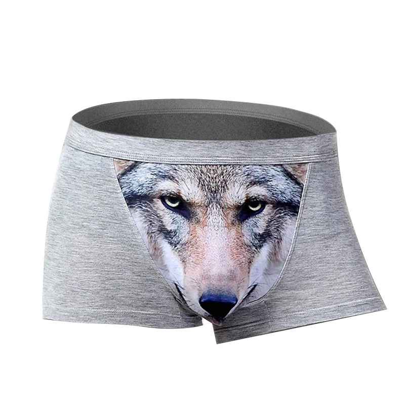 Трусы боксеры мужские большого размера с принтом волка|Мужские трусы боксеры| |