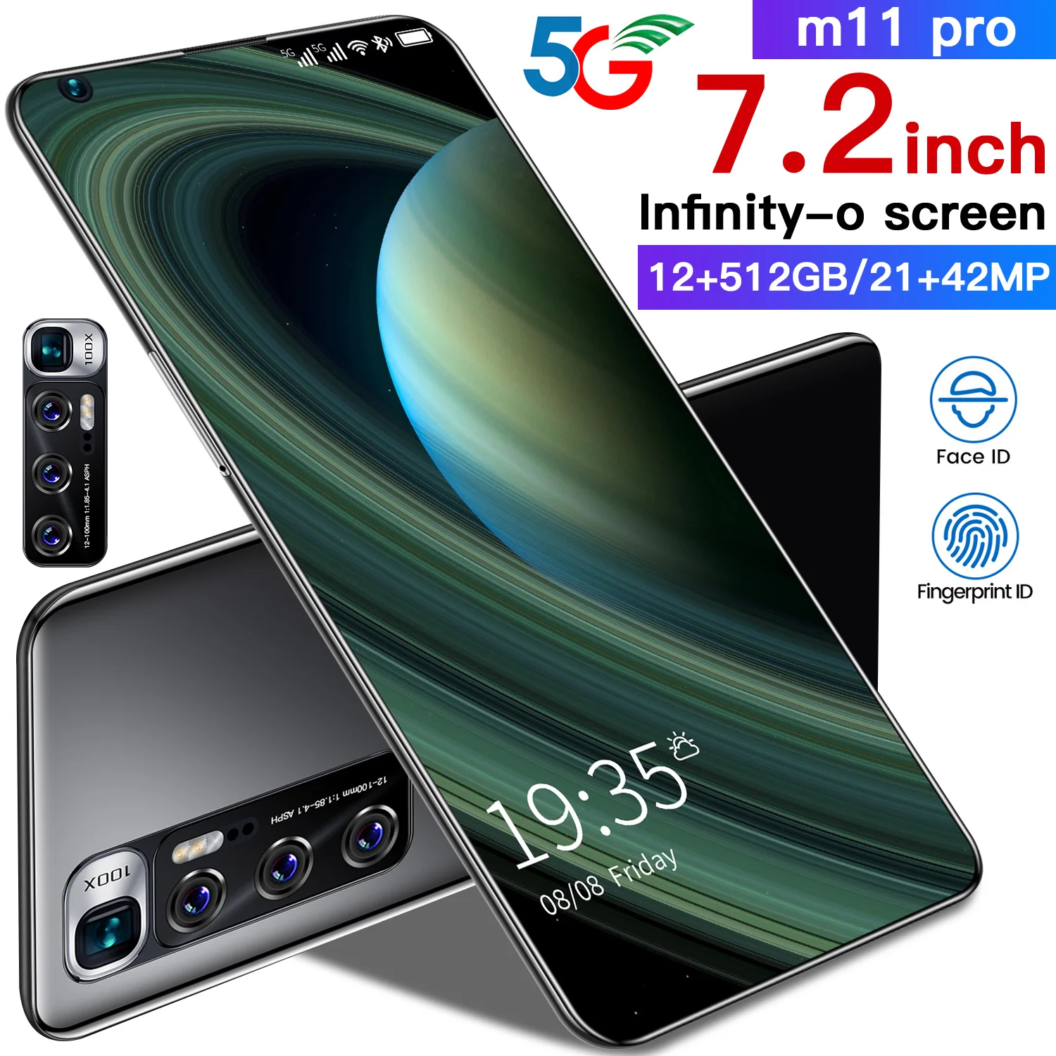 

m11 pro Android Phone 6.8 inch HD1440x3040 Smartphones 16GB+512GB Cheap Phone 24MP+48MP Featured Phone 5600mah Face unlock
