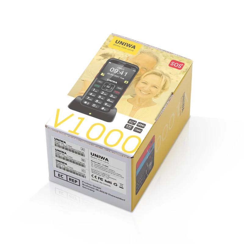 UNIWA V1000 2 31 дюймов 4G Функция Мобильный телефон Большой кнопочный FM 0.3MP камера