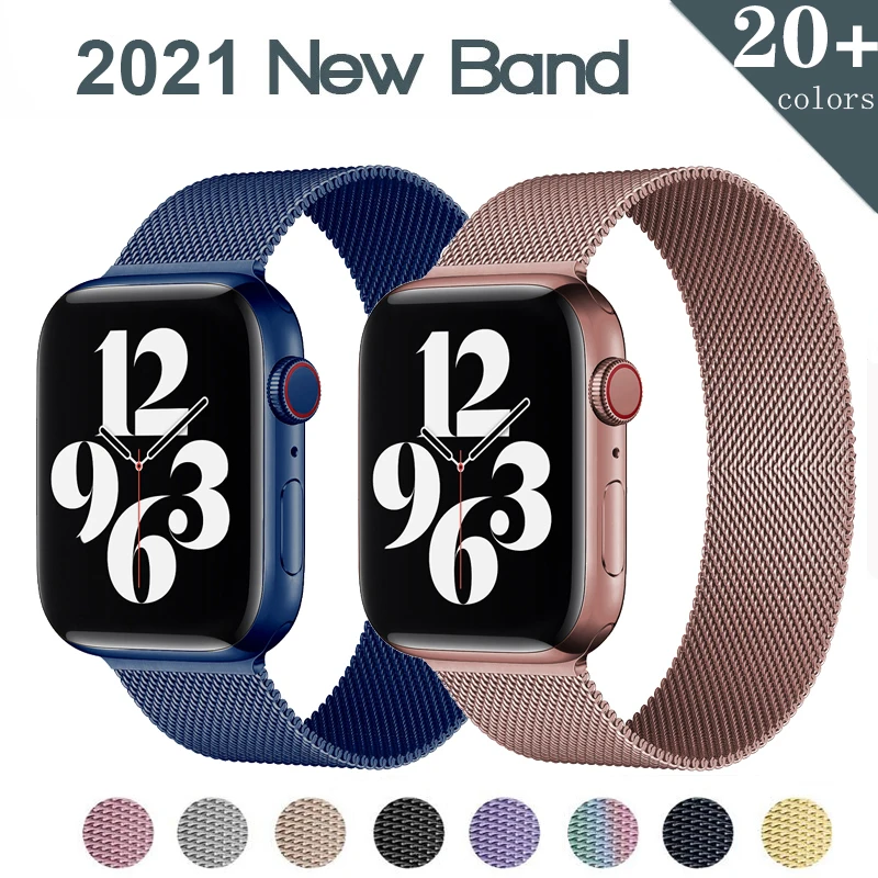 

Milanese Loop For Apple Watch Band 6 SE 42MM 44MM Stainless Steel Metal Belt Correa Bracelet iWatch Series 5 4 3 38MM 40MM