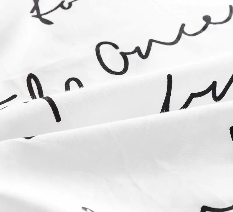 Комплект постельного белья комплект с пододеяльником рисунком цвет белый/черный