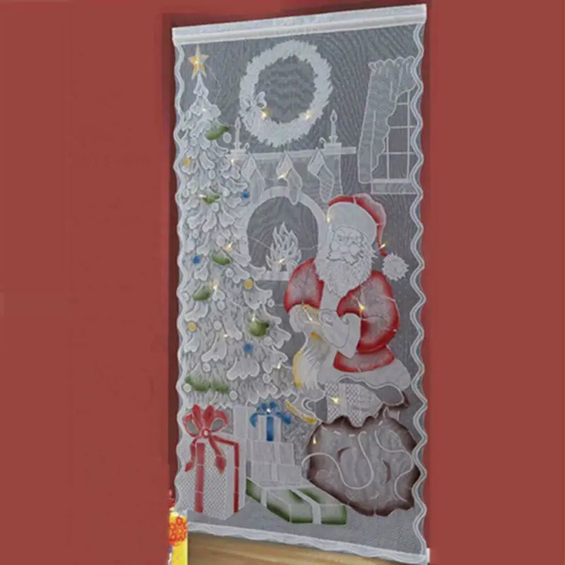 2019 Fashion Xmas Window Door Lace Santa Claus Christmas Hangings Party Home Decor | Дом и сад