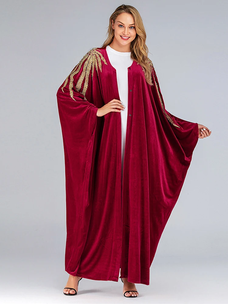 Бархатная мусульманская абайя кимоно хиджаб платье Abayas для женщин Elbise одежда