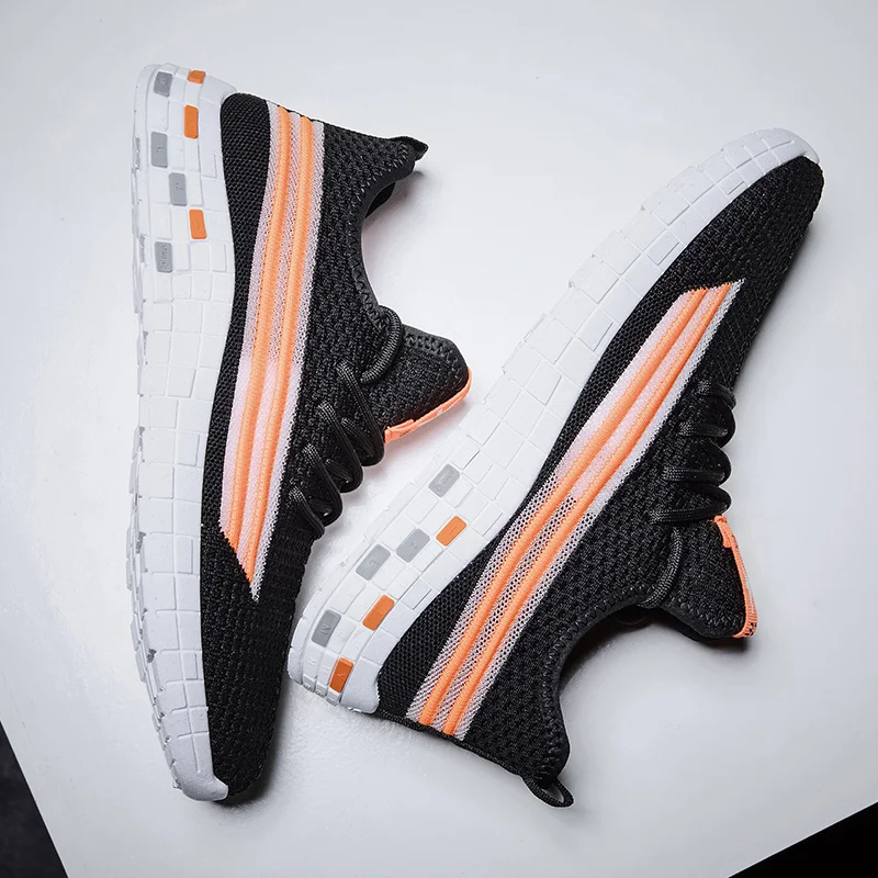 

2020 Hot Sale Fly Woven Korean Version Running Shoes Men Lace-up Athletic Trainers Sports Shoes Men Outdoor Walking Sneakers