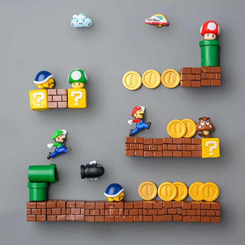 

Original Super Mario 3D Fridge Magnets Refrigerator Magnet Message Sticker Adult Man Girl Boy Kids Children Toys Birthday Gifts