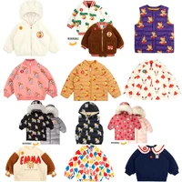 bebe brand 2021 new winter kids thick coat for girls boys cute bear print warm coat jacket baby todderl cotton outwear snowsuit