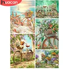 HUACAN полностью Квадратный бриллиант, 5D картина на велосипеде цветок картина Стразы Алмазная вышивка пейзаж мозаика ручной работы подарок