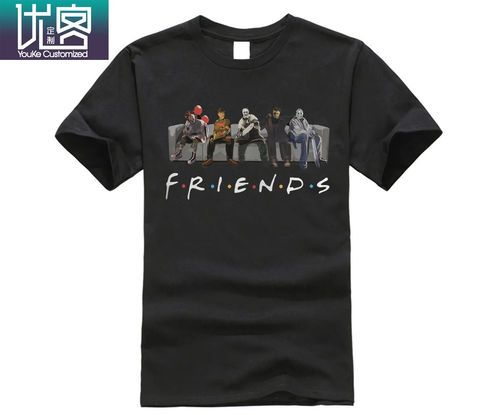 Фредди Крюгер Leatherface Майкл Майерс Джейсон Вурхиз рубашка для друзей S 3XLCool