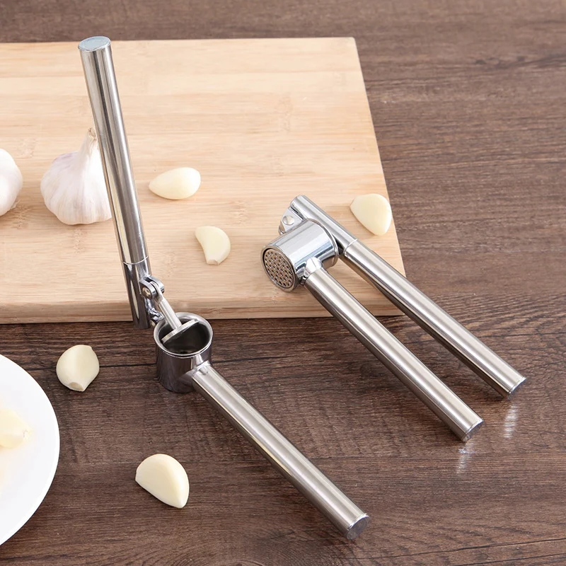 

New Heavy Duty Stainless Steel Garlic Squeeze Press Portable Kitchen Tools Fast Breaks Down Cloves Garlic