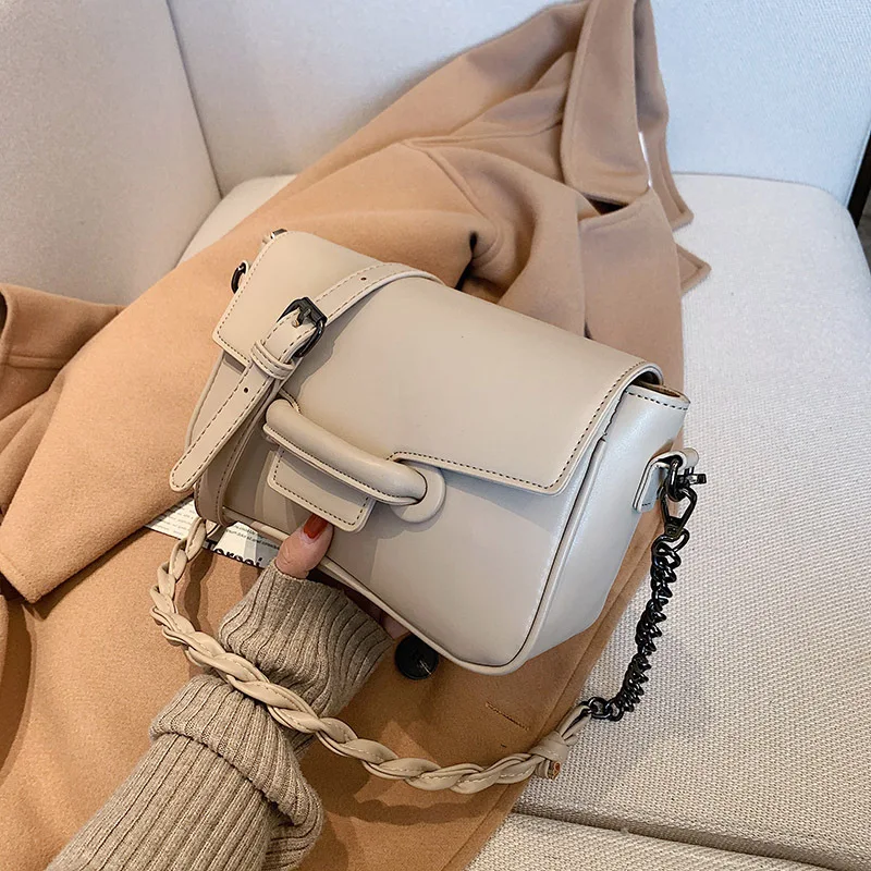 

Autumn And Winter Hand Bags Women 2021Latest style Shoulder Bags PU Leather All-match Messenger bag Chains High Quality Totes